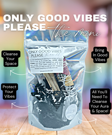 Only Good Vibes Please Cleansing Kit | Energy Clearing Ritual Set. Garnet Moon.